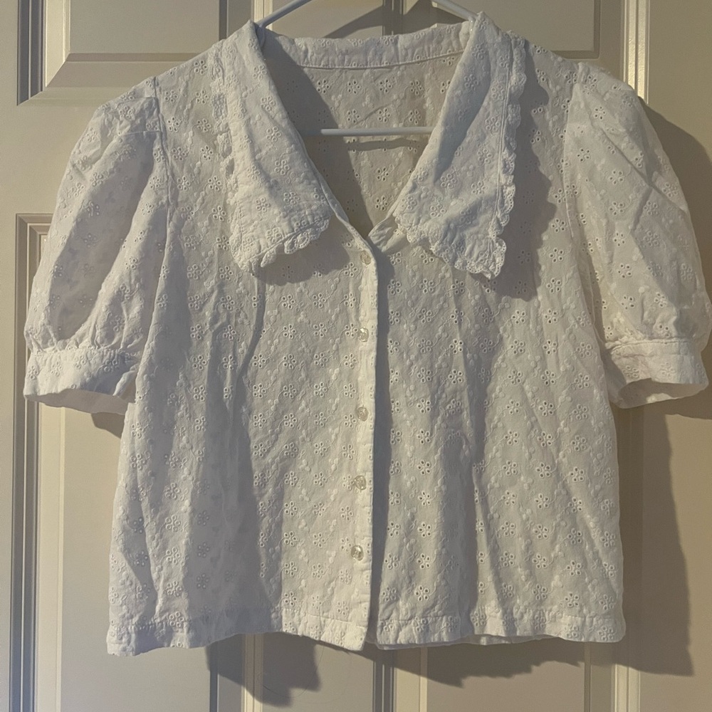 White Eyelet Women's Top